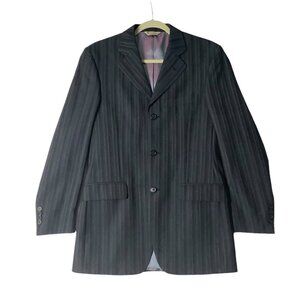 WILKE-RODRIGUEZ Suit Jacket‎ Men 36 Regular 100% Wool Pinstripe 3 Button